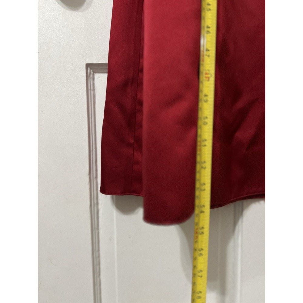 Damas Womens Bride Size L Red Floor Length Formal Gown Prom Elegant Tie Back - Picture 8 of 16